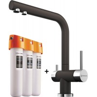 Смеситель Omoikiri Nagano DC Темный шоколад + Фильтр для воды Omoikiri Pure Drop Lite