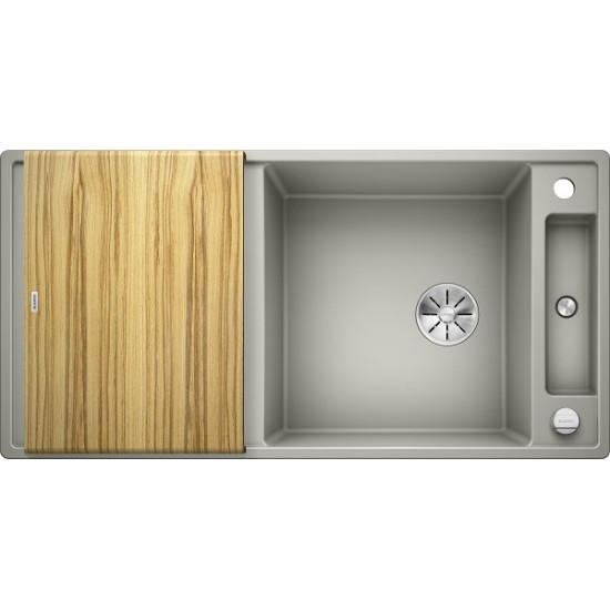 Кухонная мойка Blanco Axia III XL 6 S Жемчужный, столик из ясеня