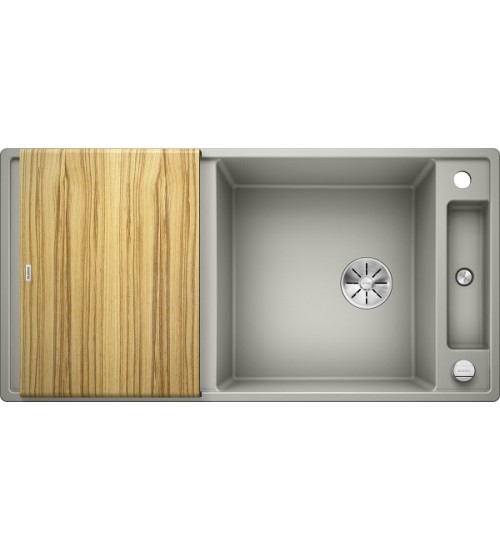 Кухонная мойка Blanco Axia III XL 6 S Жемчужный, столик из ясеня