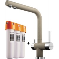 Смеситель Omoikiri Nagano CA Карамель + Фильтр для воды Omoikiri Pure Drop Lite