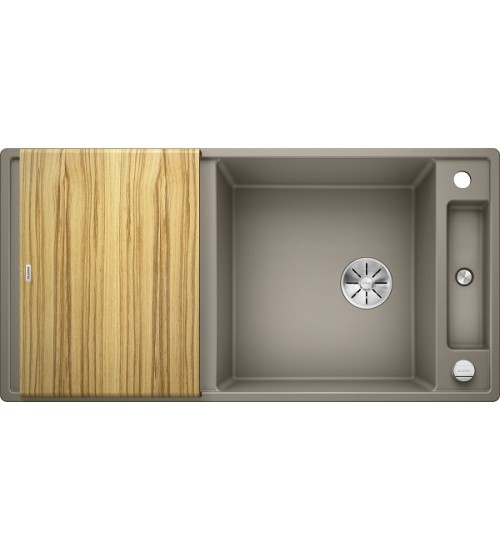 Кухонная мойка Blanco Axia III XL 6 S Серый беж, столик из ясеня