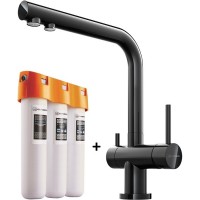 Смеситель Omoikiri Nagano GM Вороненая сталь + Фильтр для воды Omoikiri Pure Drop Lite