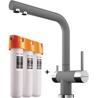 Смеситель Omoikiri Nagano PL Платина + Фильтр для воды Omoikiri Pure Drop Lite