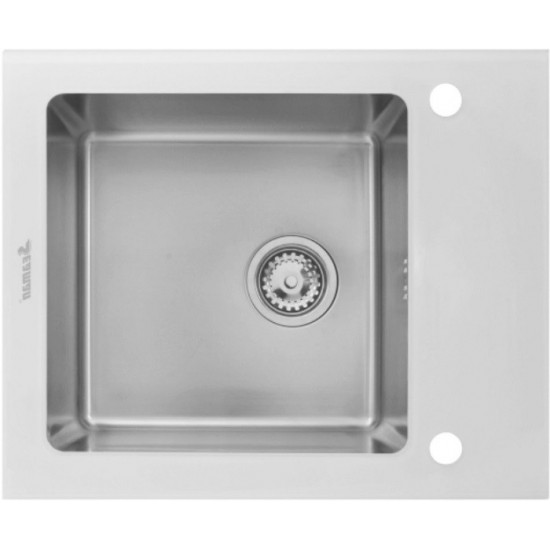 Кухонная мойка Seaman Eco Glass SMG-610W, вентиль-автомат