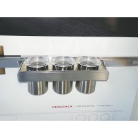 Полка для рейлинга Lemi Barra 7060Е 350х110х130 мм, 3 банки из нержавейки, нержавеющая сталь