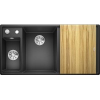 Кухонная мойка Blanco Axia III 6 S Антрацит, столик из ясеня (чаша слева)