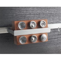 Полка для специй вертикальная с 6-ю банками Lemi Barra 7160Е 350х130х192 мм, нержавеющая сталь