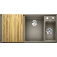 Кухонная мойка Blanco Axia III 6 S Серый беж, столик из ясеня (чаша справа)