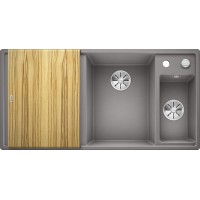 Кухонная мойка Blanco Axia III 6 S Алюметаллик, столик из ясеня (чаша справа)
