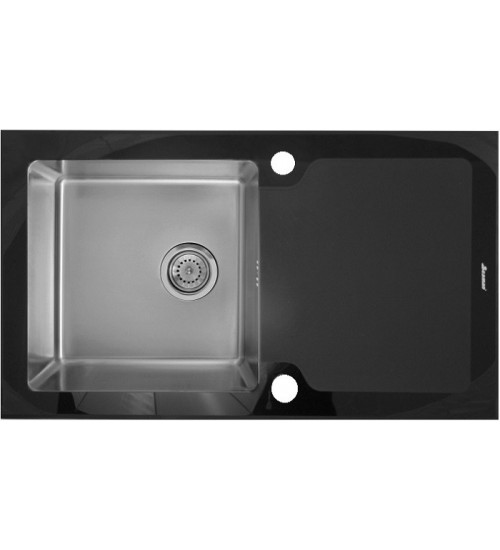 Кухонная мойка Seaman Eco Glass SMG-860B, вентиль-автомат
