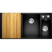 Кухонная мойка Blanco Axia III 6 S Черный, столик из ясеня (чаша справа)