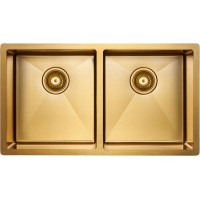 Кухонная мойка Paulmark Dopplet Брашированное золото