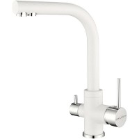 Кухонный смеситель Paulmark Essen Es213011-431 Белый матовый / Хром