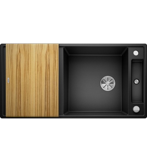 Кухонная мойка Blanco Axia III XL 6 S Черный, столик из ясеня
