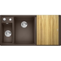Кухонная мойка Blanco Axia III 6 S Кофе, столик из ясеня (чаша слева)