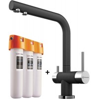 Смеситель Omoikiri Nagano BL Черный + Фильтр для воды Omoikiri Pure Drop Lite
