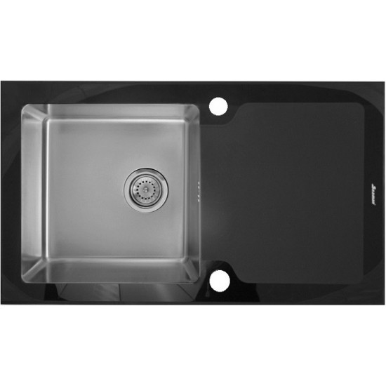 Кухонная мойка Seaman Eco Glass SMG-860B, вентиль-автомат