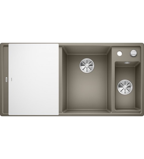 Кухонная мойка Blanco Axia III 6 S Серый беж, стеклянная доска (чаша справа)